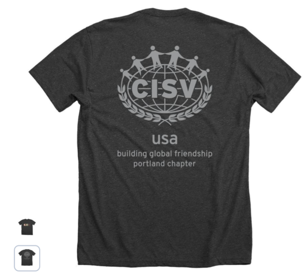 CISV Portland Donut Unisex Tee - Charcoal - Image 2